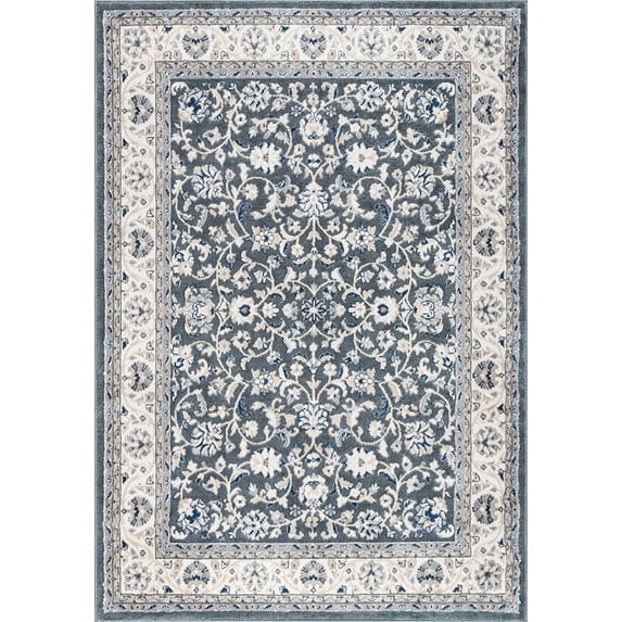 Tayse Madison Area Rug MDN4609 Traditional Gray Scrolls Bulbs 5' x 7' Rectangle
