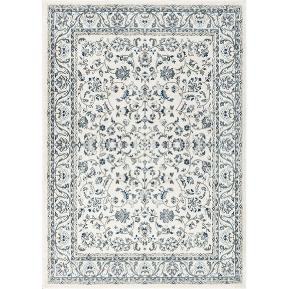 Tayse Madison Area Rug MDN4617 Traditional Cream Bulbs Mirrored 5' x 7' Rectangle