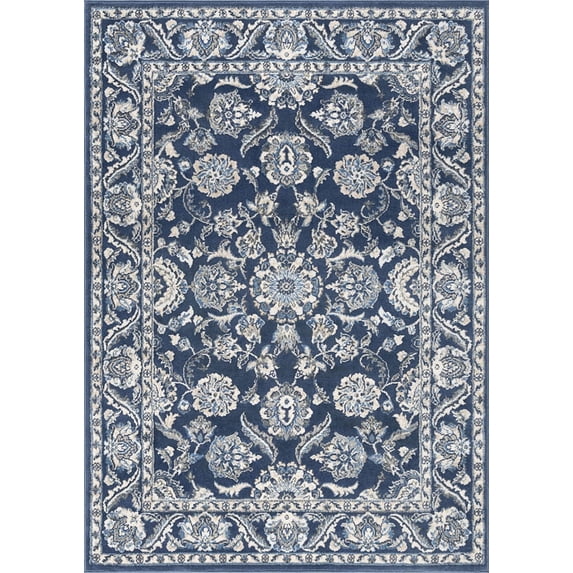 Tayse Madison Area Rug MDN4707 Traditional Dark Blue Rings Bulbs 5' x 7' Rectangle