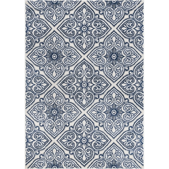 Tayse Madison Area Rug MDN4817 Traditional Cream Diagonal Blocks 7' 10 x 7' 10" Round