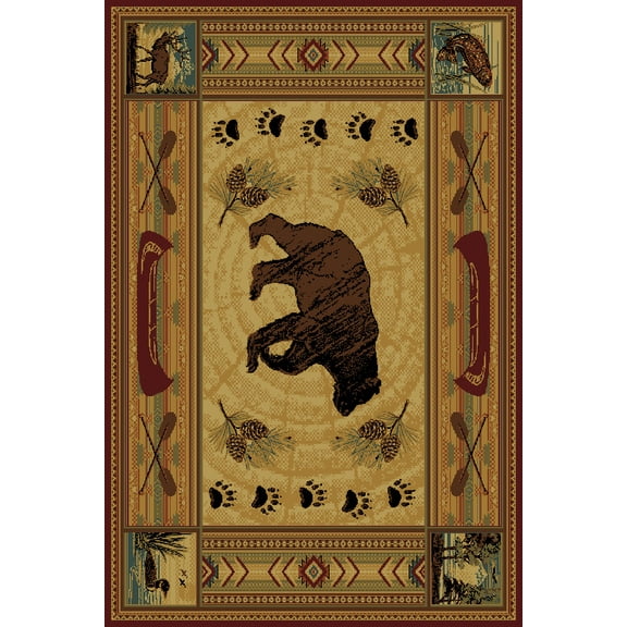 Tayse Nature Area Rug 6550 Red Bears Sailing 7' 10" x 10' 3" Rectangle