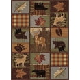 thumbnail image 1 of Tayse Nature Area Rug 6568 Lodge Multi Leaves Bears 3' 11'' x 5'3'' Rectangle, 1 of 3