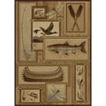 thumbnail image 1 of Tayse Nature Area Rug 6602 IVORY Lodge Ivory Frames Fishing 5' 3" x 7' 3" Rectangle, 1 of 10