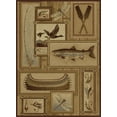 thumbnail image 1 of Tayse Nature Area Rug 6602 Lodge Ivory Frames Fishing 2' x 3' Rectangle, 1 of 10