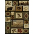 thumbnail image 1 of Tayse Nature Area Rug 6660 Lodge Multi Boxes Bears 3' 11'' x 5'3'' Rectangle, 1 of 3