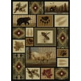 thumbnail image 1 of Tayse Nature Area Rug 6660 MULTI Lodge Multi Boxes Bears 7' 10" x 10' 3" Rectangle, 1 of 3
