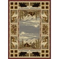 thumbnail image 1 of Tayse Nature Area Rug 6700 Lodge Red Bears Paws 5' 3" x 7' 3" Rectangle, 1 of 10