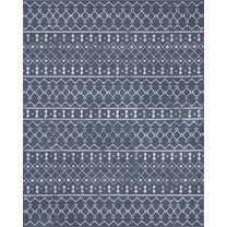 Tayse Nexus Area Rug NEX1001 Contemporary Blue Banded Rows 8' 9" x 12' 2" Rectangle