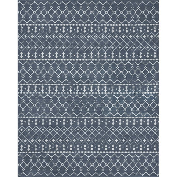 Tayse Nexus Area Rug NEX1001 Contemporary Blue Banded Rows 8' 9" x 12' 2" Rectangle