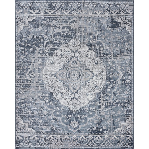 Tayse Nexus Area Rug NEX1301 Traditional Blue Shaded Vintage 5' 3" x 7' 3" Rectangle