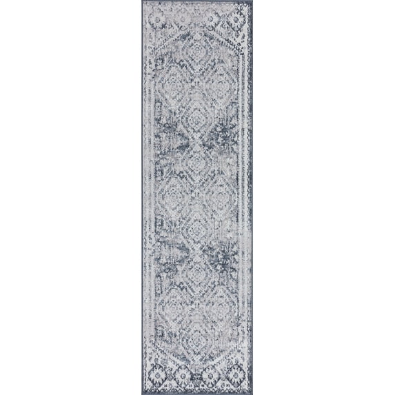 Tayse Nexus Area Rug NEX1401 Traditional Blue Faded Worn 2' 2" x 7' 3" Rectangle