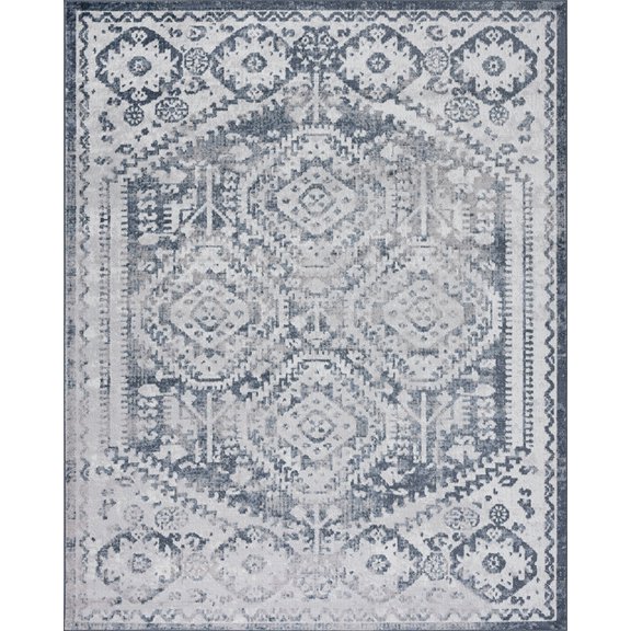 Tayse Nexus Area Rug NEX1401 Traditional Blue Faded Worn 3' 11'' x 5'3'' Rectangle