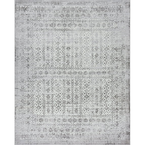 Tayse Nexus Area Rug NEX1500 Traditional Gray Rows Faded 8' 9" x 12' 2" Rectangle