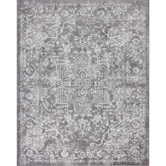 Tayse Nexus Area Rug NEX1700 Traditional Gray Faded Shaded 3' 11'' x 5'3'' Rectangle