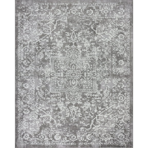 Tayse Nexus Area Rug NEX1700 Traditional Gray Faded Shaded 7' 10" x 10' 2" Rectangle