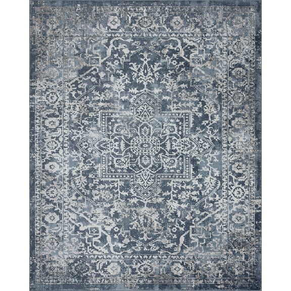 Tayse Nexus Area Rug NEX1701 Traditional Blue Faded Vintage 7' 10" x 10' 2" Rectangle