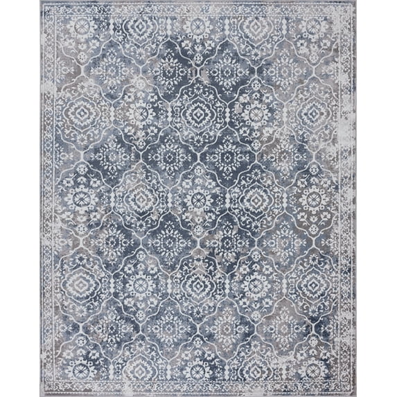 Tayse Nexus Area Rug NEX1801 Traditional Blue Faded Shaded 7' 10" x 10' 2" Rectangle