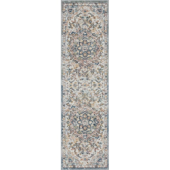 Tayse Reina Area Rug REI1200 Traditional Cream Scrolls Scrolls 2' 2" x 7' 3" Rectangle