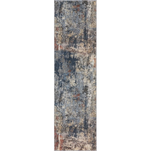Tayse Reina Area Rug REI1700 Contemporary Navy Vintage Distressed 2' 7" x 9' 10" Rectangle