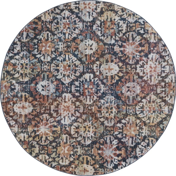 Tayse Reina Area Rug REI1800 Transitional Cream Worn Vintage 5' 3" x 5' 3" Round