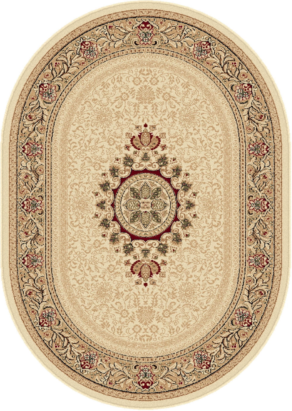 Sensation Black Oval 5' x 7' Synthetic Oriental Rug