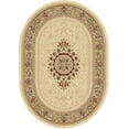 thumbnail image 1 of Tayse Sensation Area Rug 4672 IVORY Traditional Ivory Medallion Border 5' 3" x 7' 3" Oval, 1 of 3