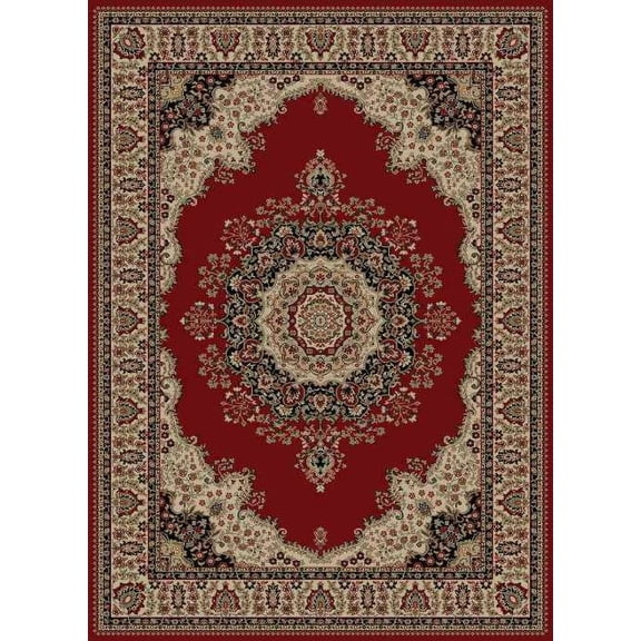 Tayse Sensation Area Rug 4700 Red Medallion Border 7' 10" x 10' 3" Rectangle