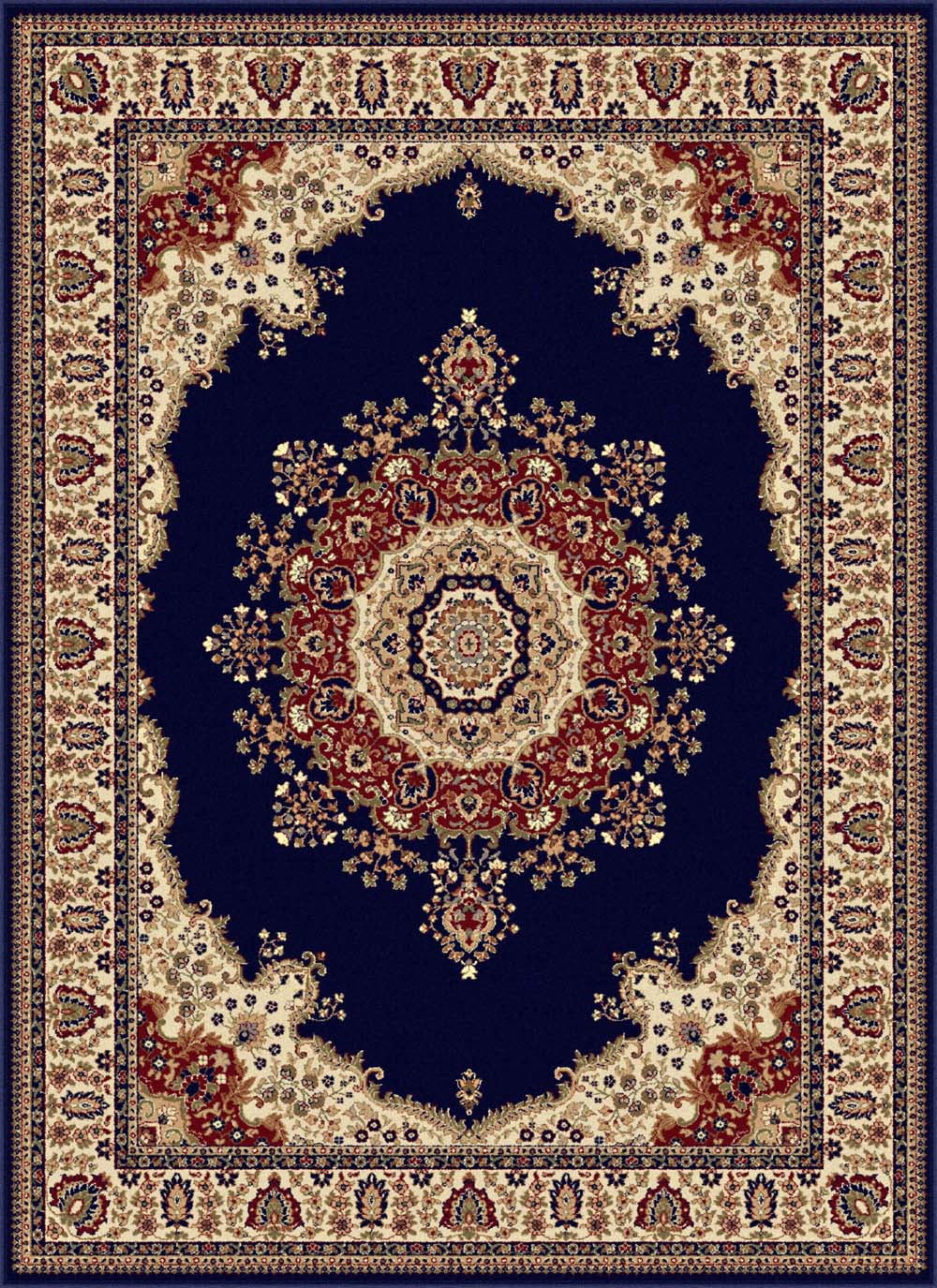 Fiona 9' x 12' Blue Synthetic Reversible Area Rug