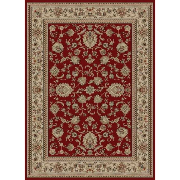 Tayse Sensation Area Rug 4720 Red Scrolls Border 5' 3" x 7' 3" Rectangle