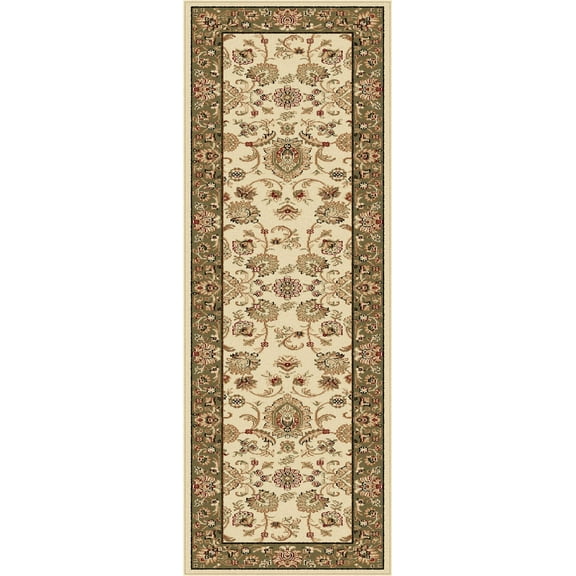 Tayse Sensation Area Rug 4722 IVORY Traditional Beige Scrolls Border 2' 3" x 7' 3" Rectangle