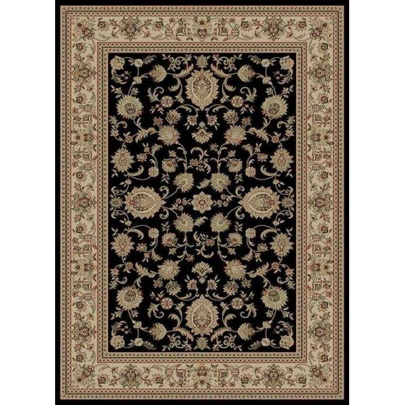 Tayse Sensation Area Rug 4723 Black Scrolls Border 7' 10" x 10' 3" Rectangle
