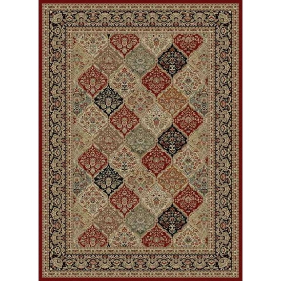 Tayse Sensation Area Rug 4770 Red Panel Flower 7' 10" x 10' 3" Rectangle