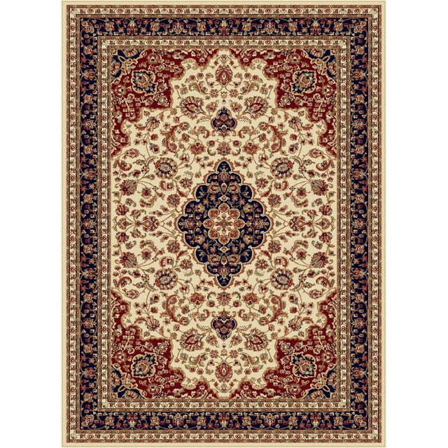 Tayse Sensation Area Rug 4782 IVORY Traditional Ivory Bordered Medallion 7' 10" x 10' 3" Rectangle