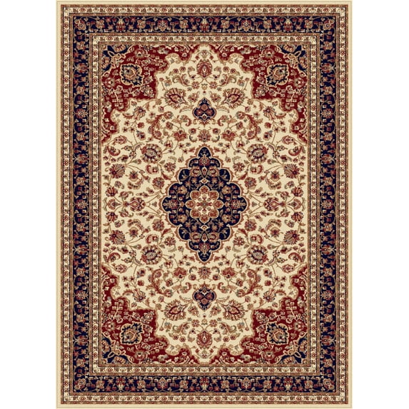 Tayse Sensation Area Rug 4782 IVORY Traditional Ivory Bordered Medallion 8' 9" x 12' 3" Rectangle
