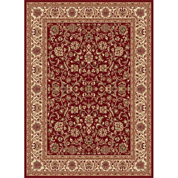 Tayse Sensation Area Rug 4810 RED Traditional Red Scrolls Leaves 8' 9" x 12' 3" Rectangle