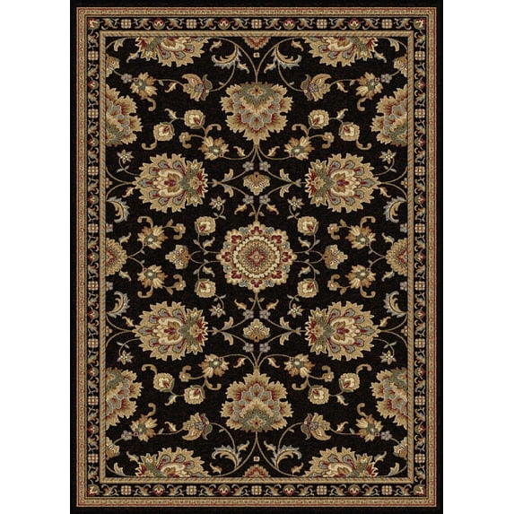 Tayse Sensation Area Rug 4853 Traditional Black Vines Circles 2' x 3' Rectangle