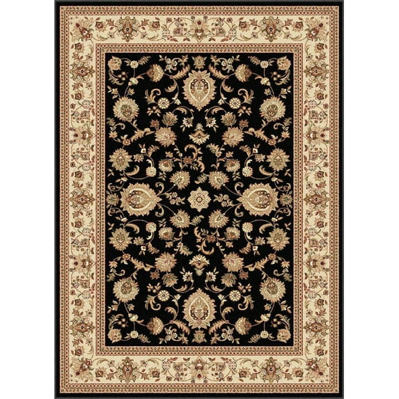 Tayse Sensation Area Rug SNS4723 Transitional Black Scrolls Border 2' 3" x 10' Rectangle