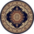 thumbnail image 1 of Tayse Sensation Area Rug 4707 NAVY Traditional Navy Blue Medallion Circle 5' 3" x 5' 3" Round, 1 of 3