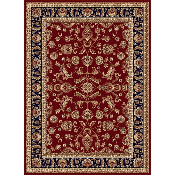 Tayse Sensation Area Rug 4790 RED Traditional Red Bordered Scrolls 5' 3" x 7' 3" Rectangle