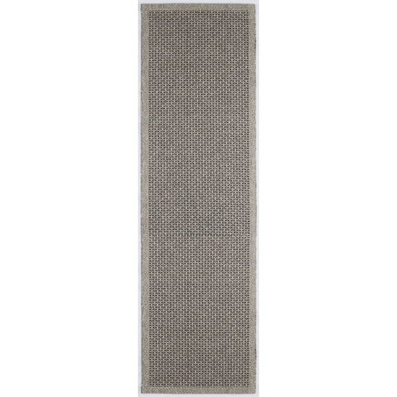 Tayse Serenity Area Rug SRN1018 Modern Charcoal Bordered Rows 2' 6" x 7' 3" Rectangle