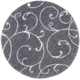 thumbnail image 1 of Tayse Soho Shag Shag Area Rug SOH1101 Transitional Gray Curls Swirls 5' 3" x 5' 3" Round, 1 of 2