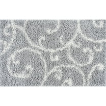 Tayse Soho Shag Shag Area Rug SOH1102 Transitional Silver Leaves Curls 2' x 2' 11" Rectangle