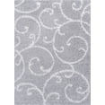 thumbnail image 1 of Tayse Soho Shag Shag Area Rug SOH1102 Transitional Silver Leaves Curls 5' 3" x 7' 3" Rectangle, 1 of 2