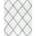 thumbnail image 1 of Tayse Soho Shag Shag Area Rug SOH1200 Transitional White Diamond Angled 7' 10" x 10' 2" Rectangle, 1 of 2