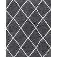 thumbnail image 1 of Tayse Soho Shag Shag Area Rug SOH1201 Transitional Gray Checkered Repeat 3' 11'' x 5'3'' Rectangle, 1 of 2