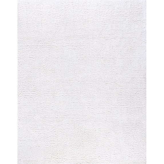 Tayse Soho Shag Shag Area Rug SOH1300 Transitional White Plush Stark 3' 3" x 4' 11" Rectangle
