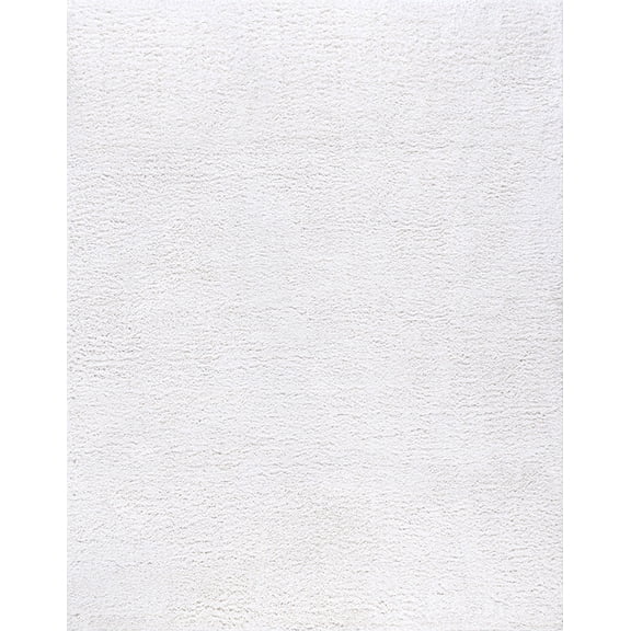 Tayse Soho Shag Shag Area Rug SOH1300 Transitional White Plush Stark 3' 3" x 4' 11" Rectangle