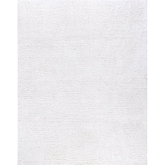 Tayse Soho Shag Shag Area Rug SOH1300 Transitional White Plush Stark 8' 9" x 12' 2" Rectangle