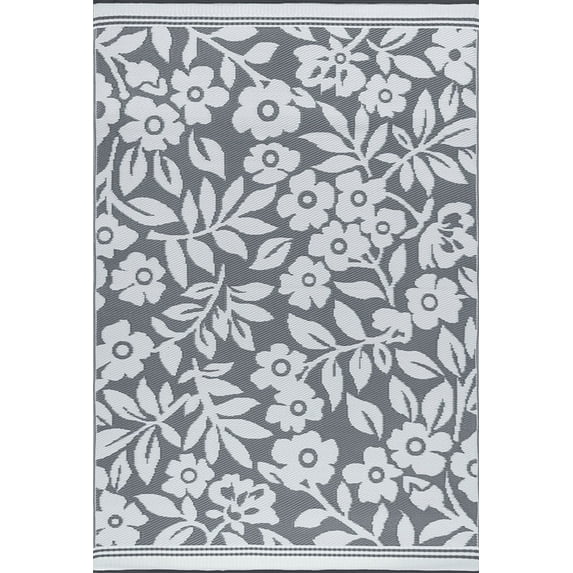 Tayse Sunset Area Rug SUN1003 Transitional Gray Bulbs Vines 5' 11" x 8' 10" Rectangle
