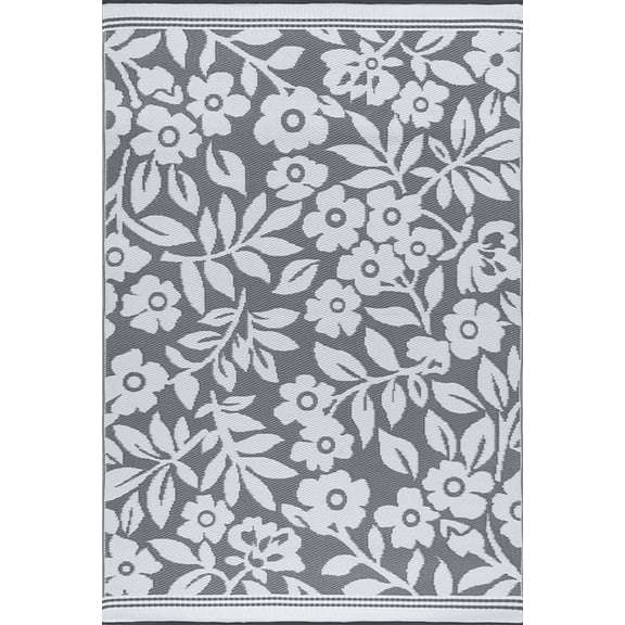 Tayse Sunset Area Rug SUN1003 Transitional Gray Bulbs Vines 5' 11" x 8' 10" Rectangle